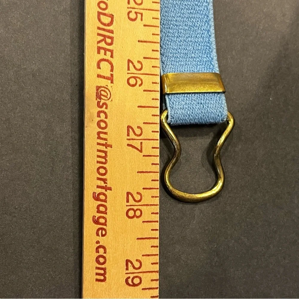 80’s Women’s Belt 28” With Stretch Light Blue Adjustable Gold Weave Closure